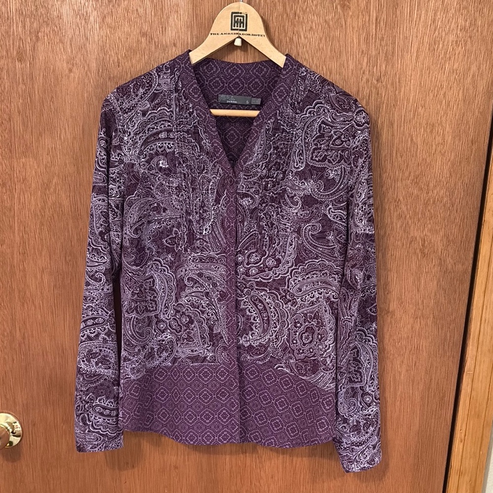 Prana Purple Paisley Button Down Shirt